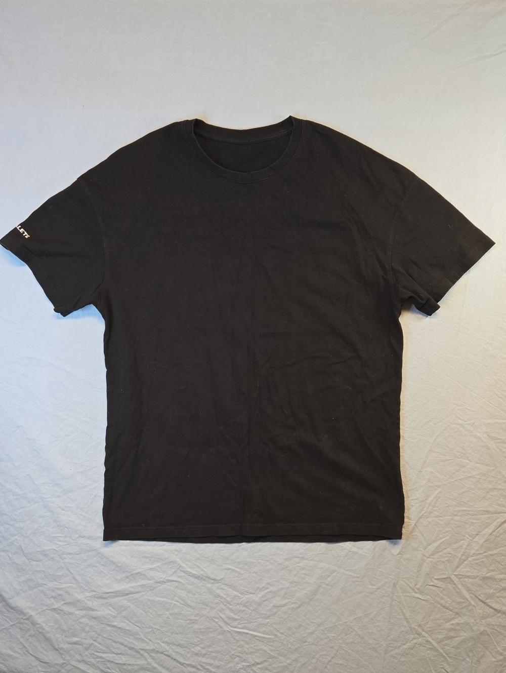 Alphalete Classic Black Short Sleeve Embroidered Spellout Logo Crewneck T-Shirt